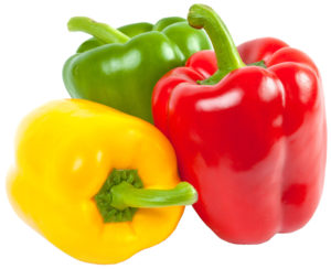 Fresh tricolour peppers