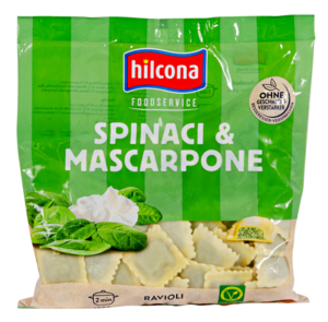 Spinach and mascarpone ravioli
