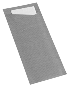 Sacchetto portaposate Duni Granit grigio e bianco