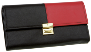 Kellnerbörse Leder Luxe Schwarz/Rot