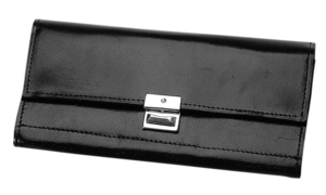 Kellnerbörse aus schwarzem Leder