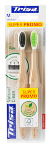 Trisa Zahnbürste Natural Clean Medium 2x