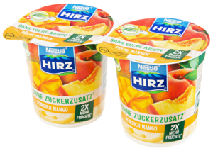 Nestlé Hirz Yogurt mango e pesca senza zuccheri aggiunti e senza lattosio 2x150g