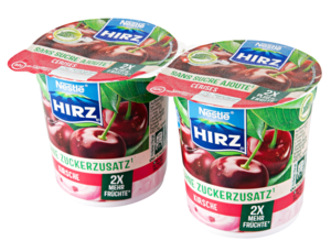 Nestlé Hirz Yogurt alla ciliegia senza lattosio e senza zuccheri aggiunti 2x150g