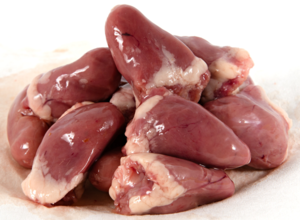 Fresh chicken hearts