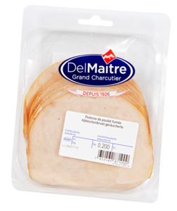 Poitrine de poulet cuite, fumée