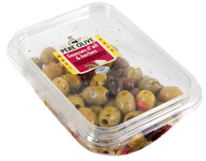 Oliven Knoblauchzehen und Krauter 400g