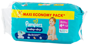 Pampers Couches Baby-Dry 4+ maxi plus