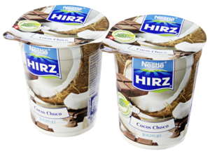 Nestlé Hirz Yogurt cremoso al gusto di cocco e cioccolato 2x180g