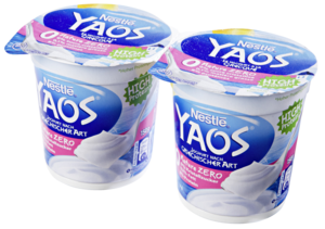 Nestlé YAOS Greek-style plain 0% fat yogurt 2x150g