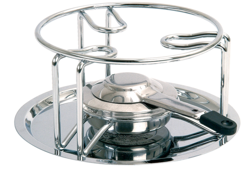 Kela Maxi Réchaud Pour Fondue Et Wok - Métal Chromé - Diamètre 23,5 Cm - Hauteur 10,5 Cm - Argenté - Brûleur Réglable Avec Plateau Inox