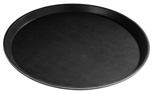 Plateau Restauration Plateaux De Service Ronds Noirs - Lot De 6 - 40cm - Polypropylène Antidérapant - Pour Bar/Restaurant Plateau Bar Antidérapant