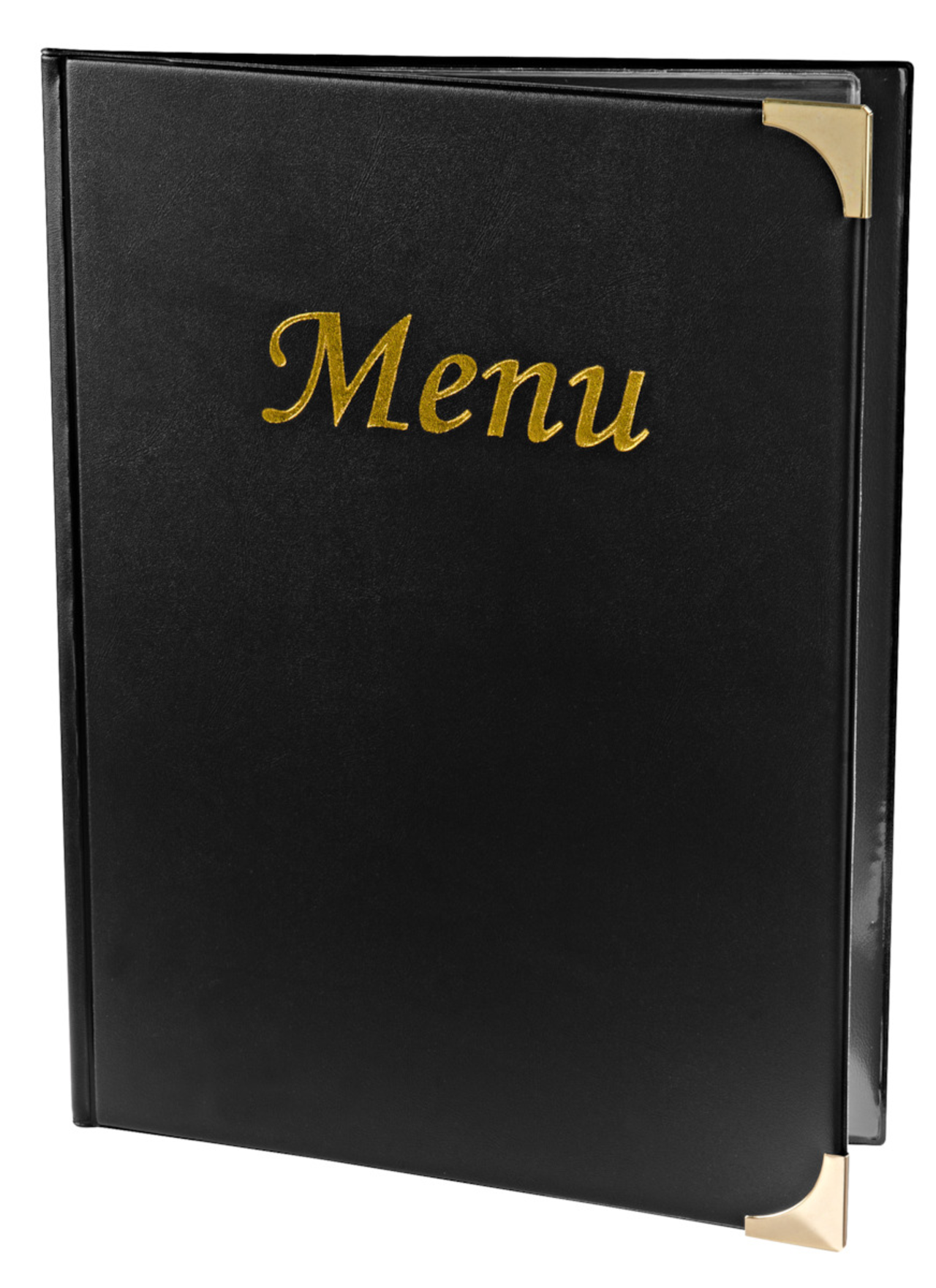 Carte de menu similicuir A4, noire, pièce