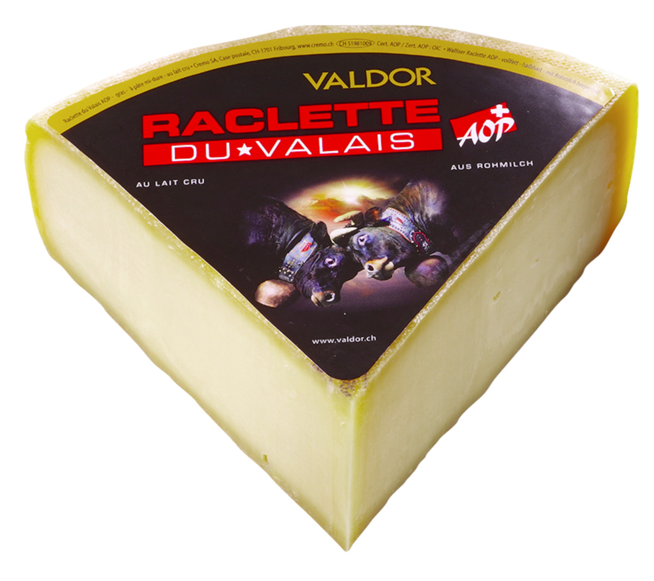 Raclette du Valais AOC Alpage, 1/4, Valdor, env. 1.200 kg
