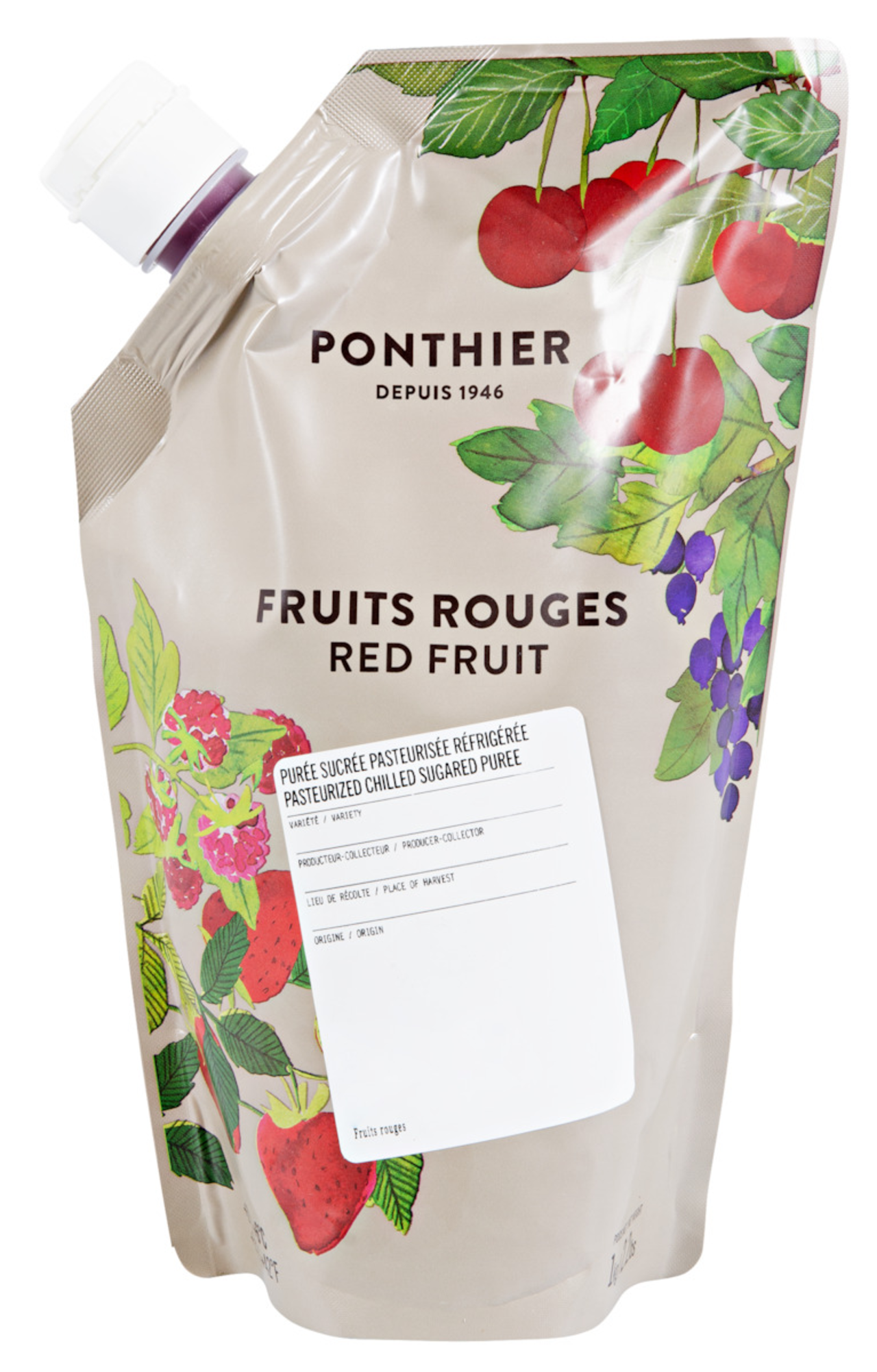 Puree Strawberry Fruit Rouges Kg Purée de fruits rouges Ponthier, 1 kg