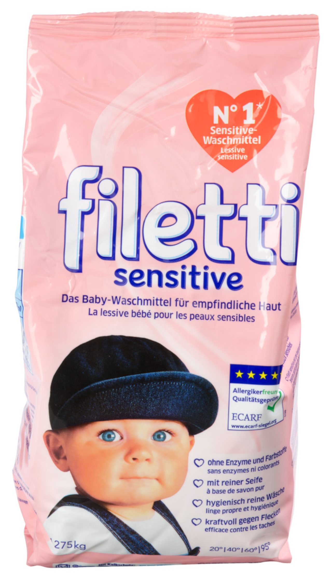 Filetti Sensitive Lessive en poudre Filetti sensitive, 2 x 1.27 kg