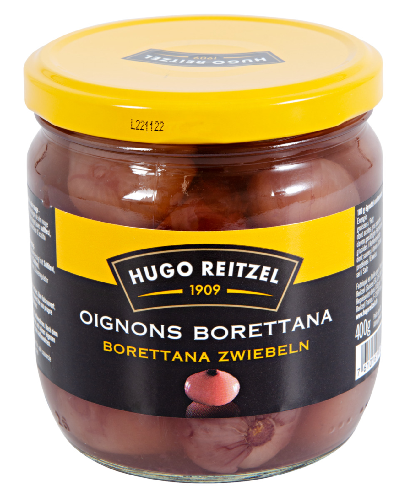 Oignons Borettana Hugo Reitzel 400 gr, 6 bocaux