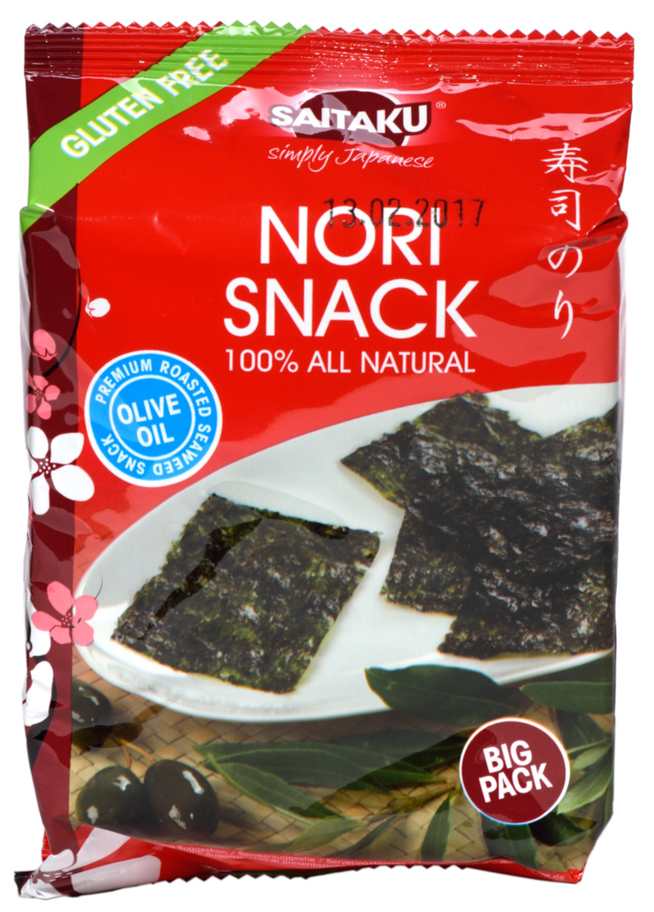 茶 Nori Nori Snack Saitaku 10 gr, 3 paquets