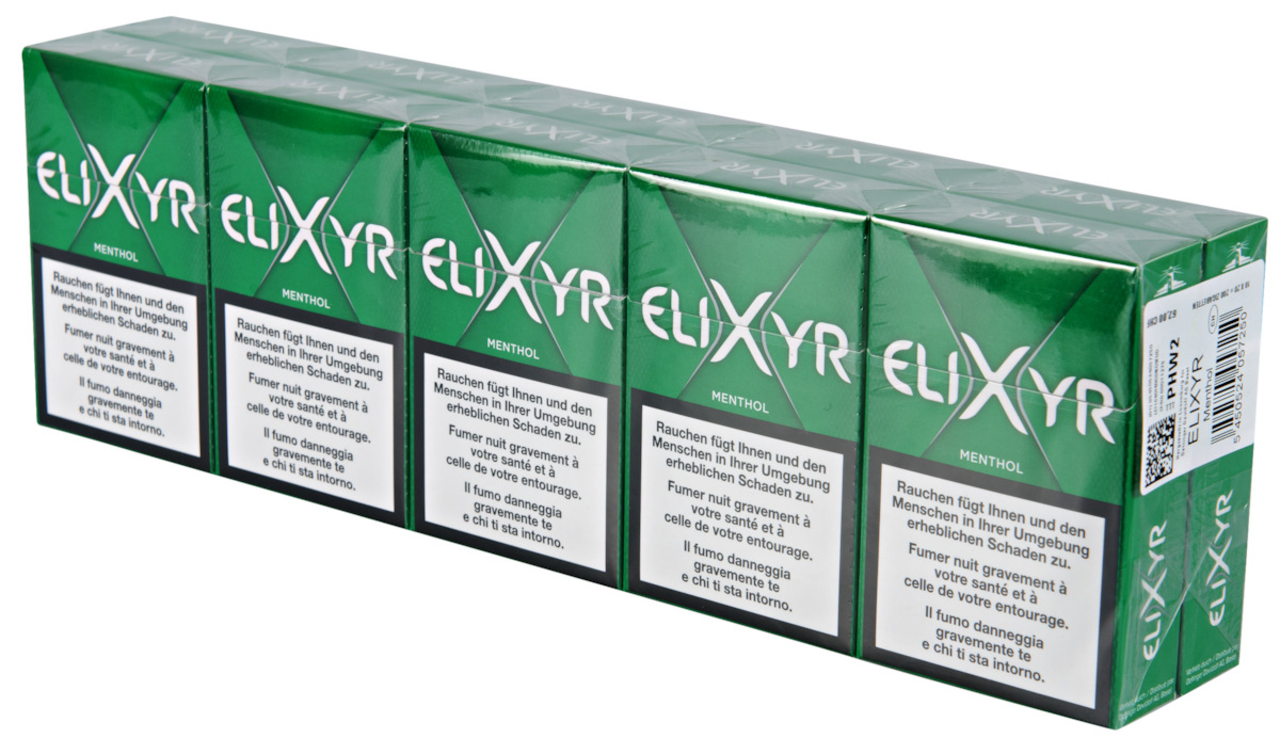 elixyr menthol cigarettes Elixyr menthol box, cartouche