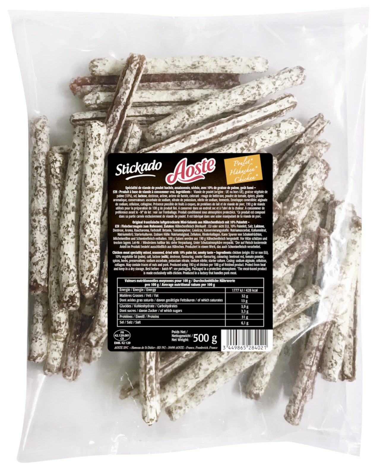Stickado poulet, Aoste, 500 g