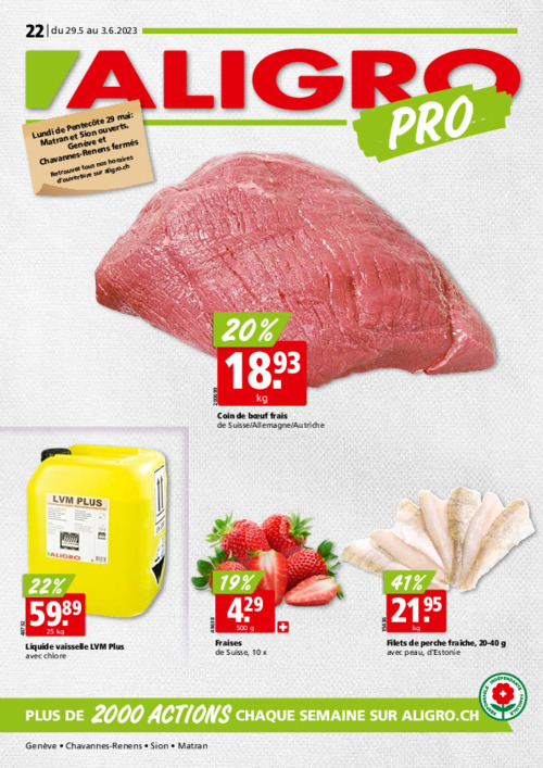 Actions pour le Pro #22 – valable du 29 mai au 3 juin 2023