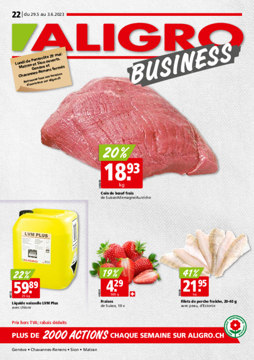Actions pour clients BUSINESS #22 – valable du 29 mai au 3 juin 2023