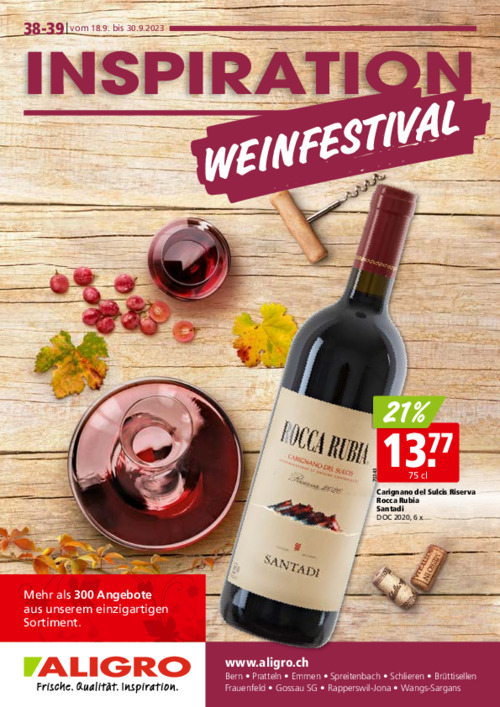 INSPIRATION FOIRE AUX VINS - valable du 18 au 30 septembre 2023