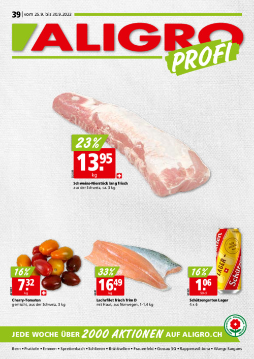 Actions pour le Pro #39 – valable du 25 au 30 septembre 2023