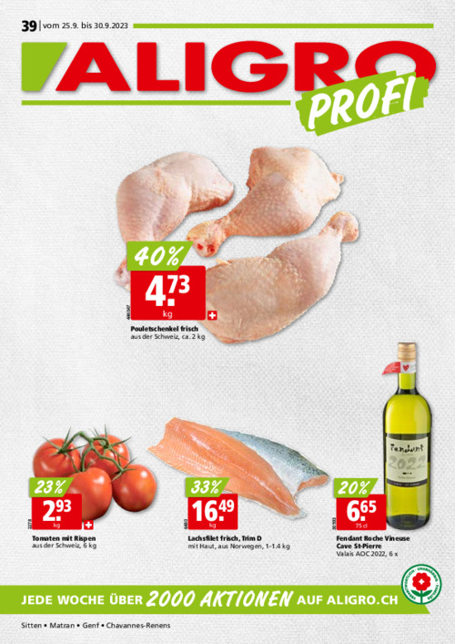 Aktionen für Profis ALIGRO – KW 39 – gültig vom  25. bis 30. September 2023