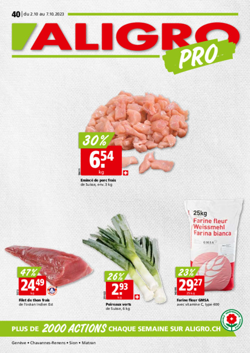 Actions pour le Pro #40 – valable du 2 au 7 octobre 2023
