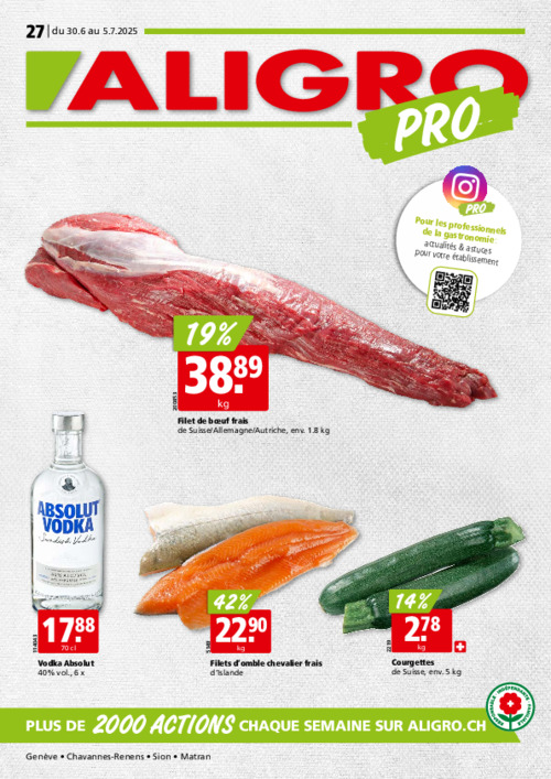 Actions PRO #27 – valables du 30 juin au 5 juillet