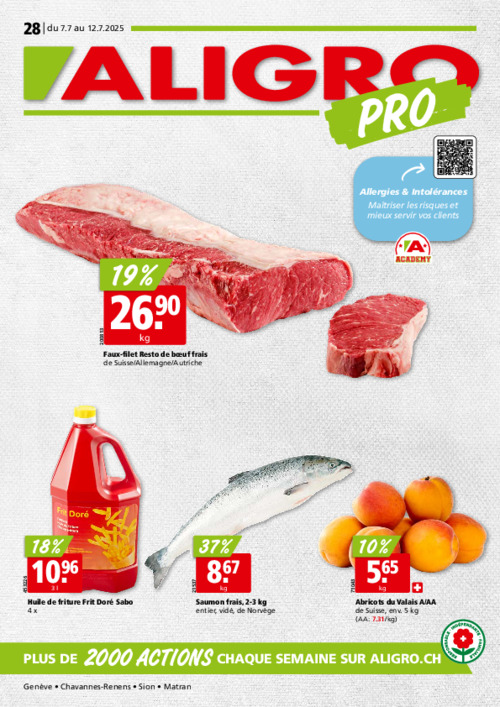 Actions PRO #28 – valables du 7 au 12 juillet