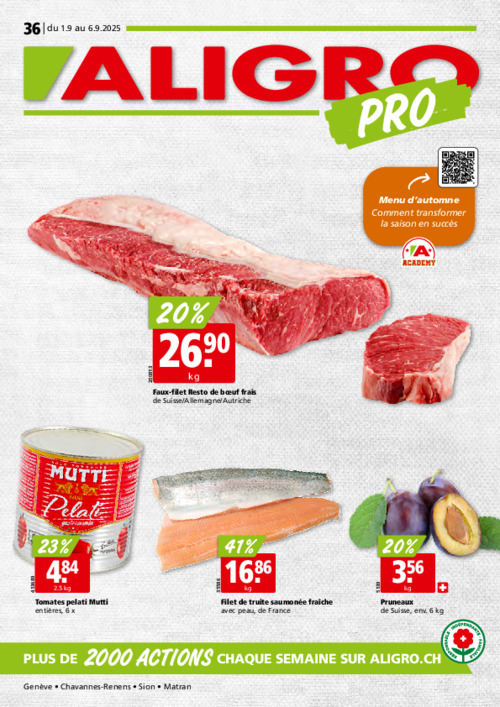Actions PRO #36 – valables du 1 au 6 septembre