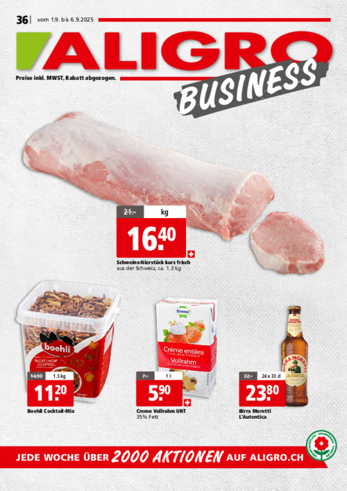 BUSINESS-Aktionen  #36 – gültig vom 1. bis 6. September 2025