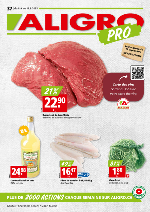 Actions PRO #37 – valables du 8 au 13 septembre