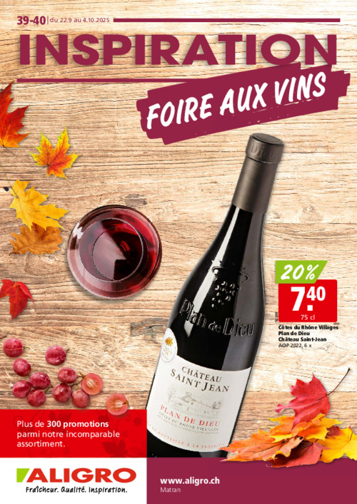 Foire aux vins FR - valable du 22 au 27 septembre