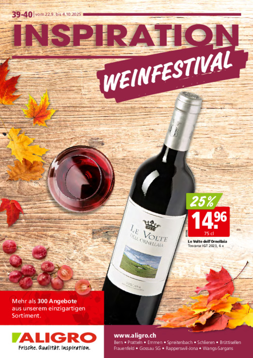 Foire aux vins DCH - valable du 22 au 27 septembre