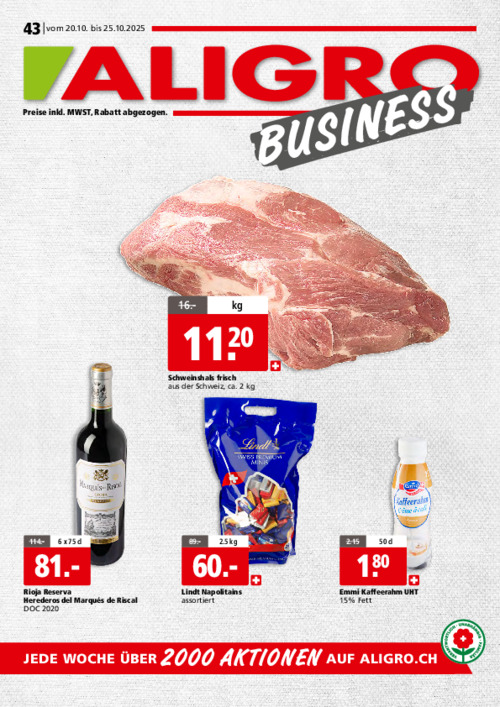 Actions BUSINESS #43 – valables du 20 au 25 octobre