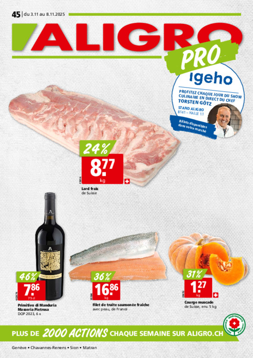 Actions PRO #45 – valables du 3 au 8 novembre