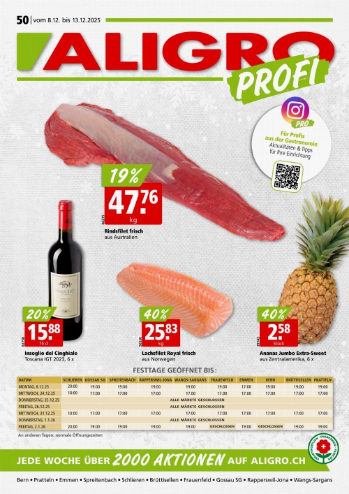 Actions PRO #50 – valables du 8 au 13 décembre 2025