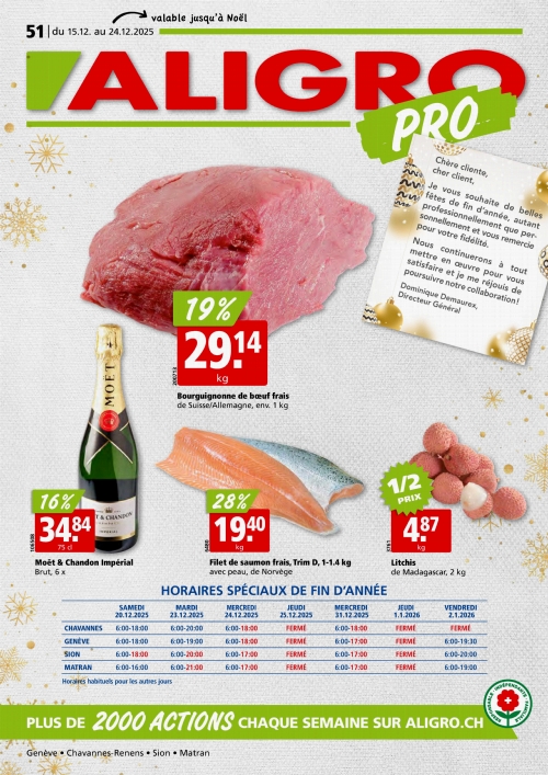 Actions PRO #51 – valables du 15 au 24 décembre