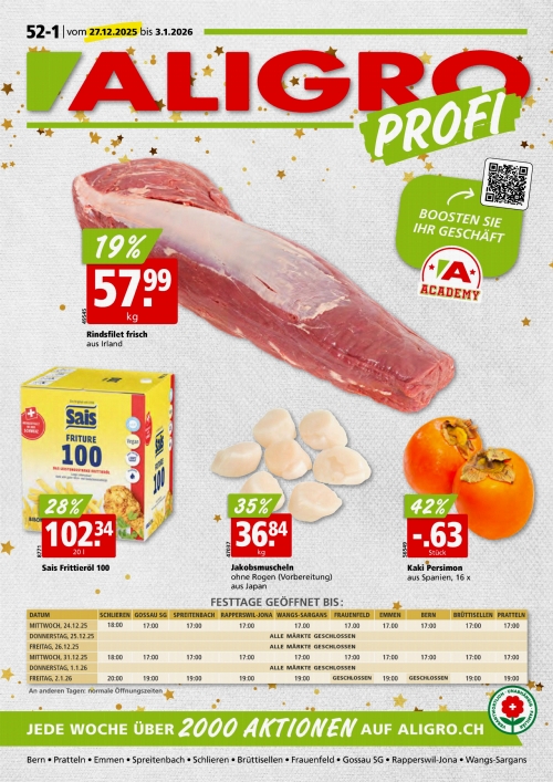 PROFI-Aktionen #52-1 – gültig vom 27. Dezember bis 3. Januar 2025
