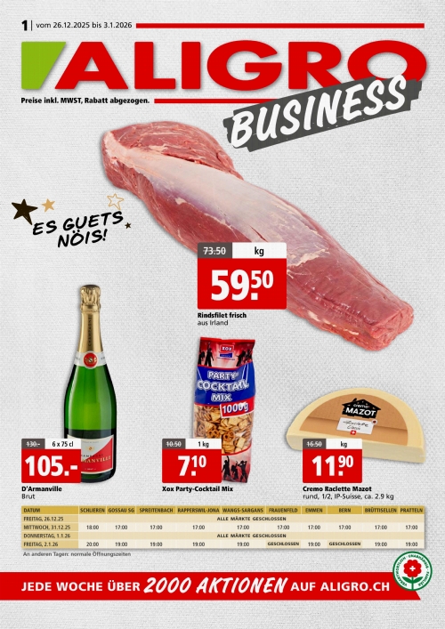 Actions BUSINESS #52 – valables du 26 décembre au 3 janvier