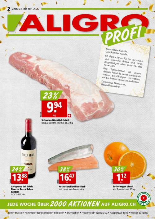 Actions PRO #02 – valables du 5 au 10 janvier