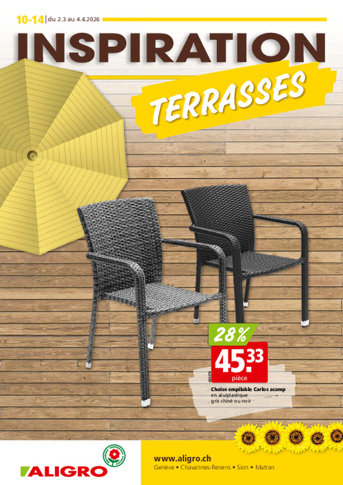 Inspiration Terrasse - valable du 2 au 7 mars 2026