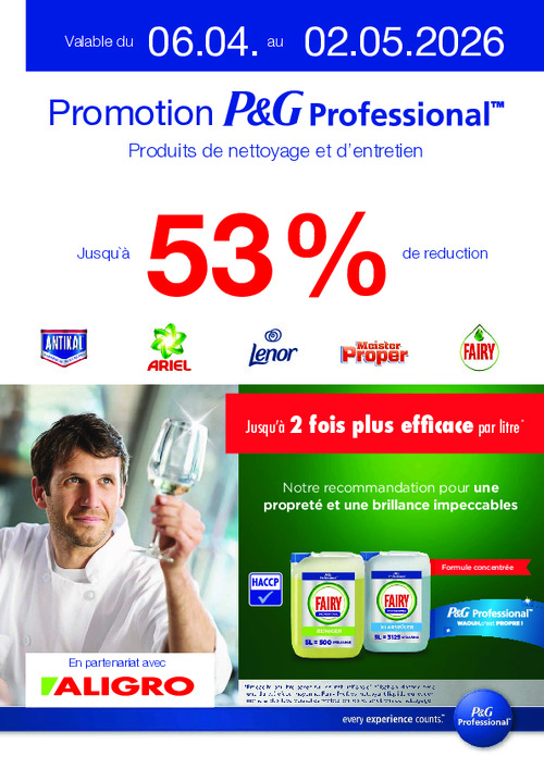 Offre P&G Professional - valable du 6 avril au 2 mai 2026