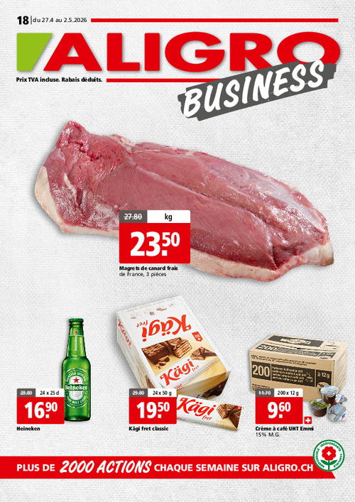 Actions BUSINESS #18 – valables du 27 avril au 2 mai