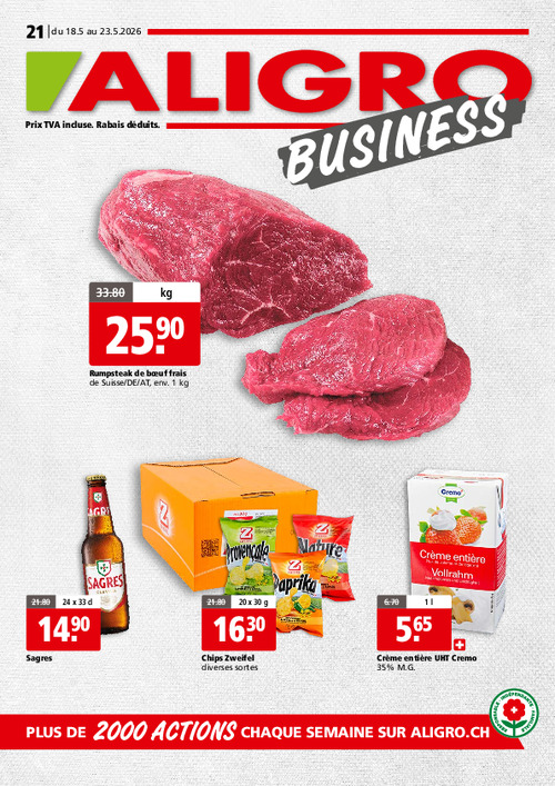 Actions BUSINESS #21 – valables du 18 au 23 mai