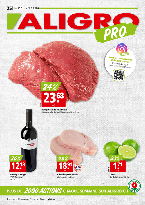Actions PRO #25 – valables du 15. bis 20. Juni 2026