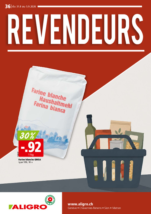 Revendeurs - valable du 31 août au 5 septembre 2026